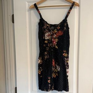 Angie Black Floral Mini Dress